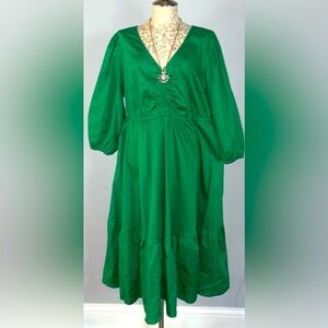 TORRID Midi Poplin Tiered Dress in Jelly Bean Size 2X